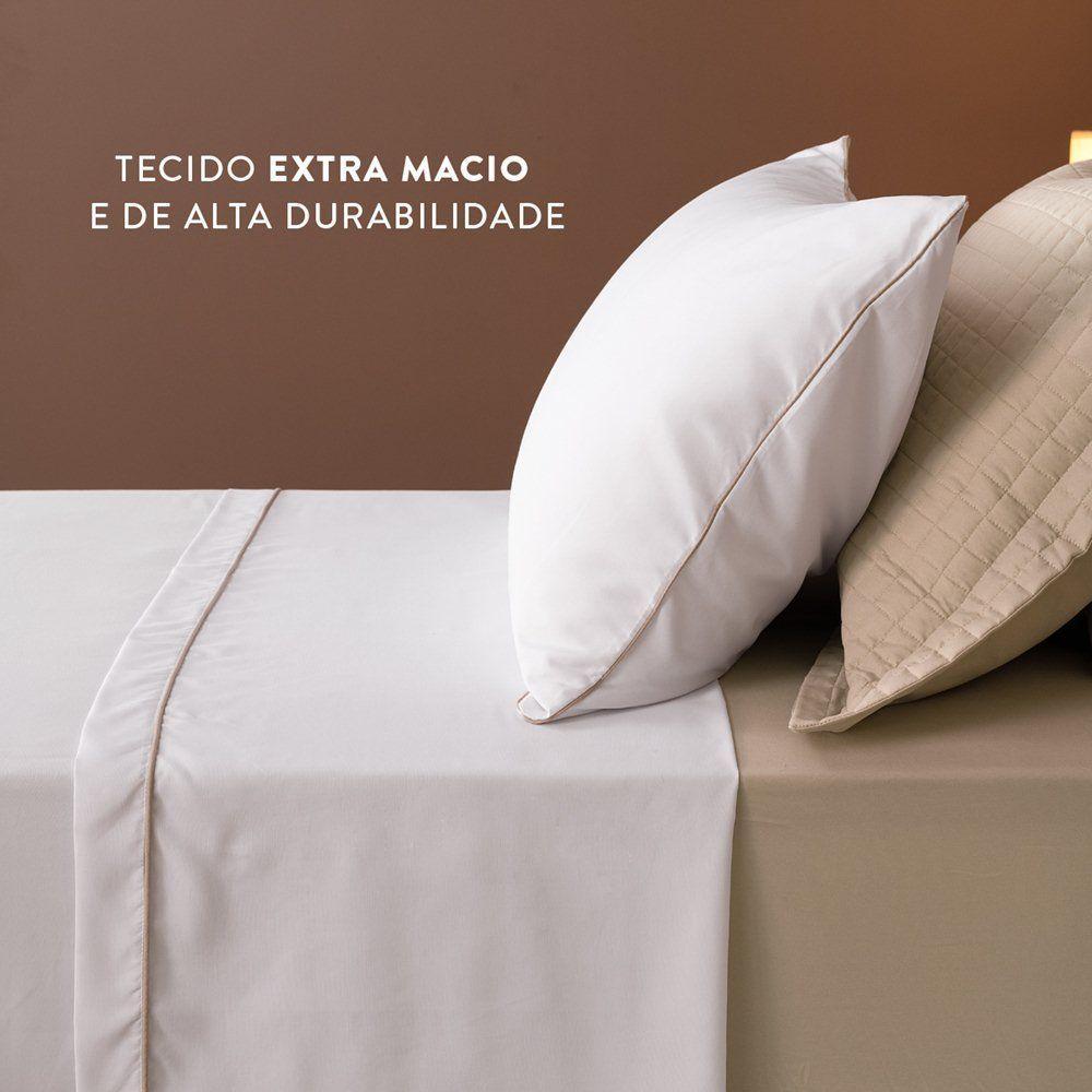 Jogo De Lençol Solteiro Linea Micropercal 200 Fios 3 Peças - Bege - 3
