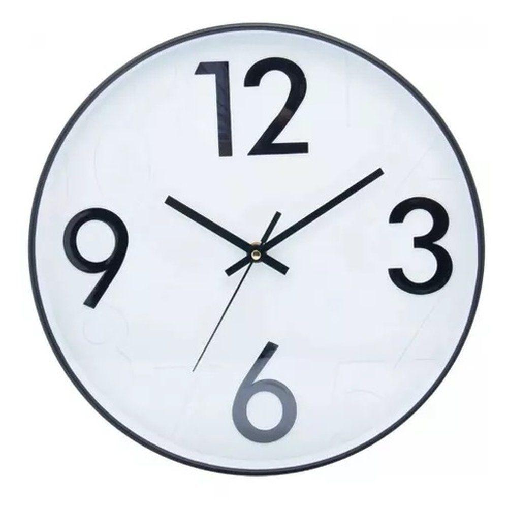 Relógio De Parede Donum Branco Com Preto 30,5x4cm - Lyor - 1