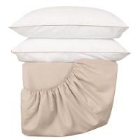 Jogo De Lençol Queen Linea Micropercal 200 Fios 3 Peças - Bege - 1