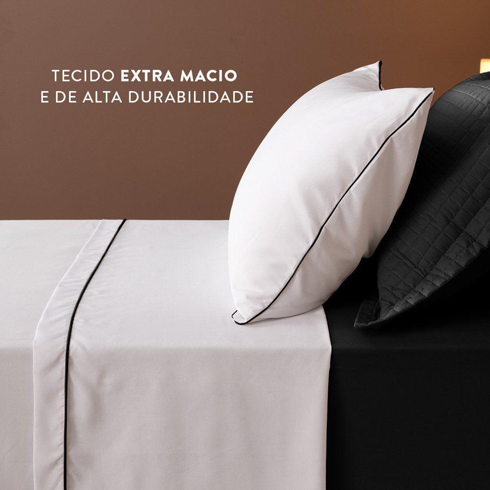 Jogo De Lençol Solteiro Linea Micropercal 200 Fios 3 Peças - Preto - 3