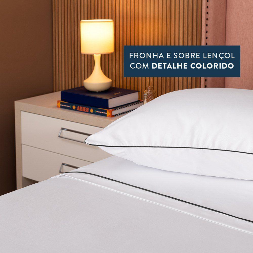 Jogo De Lençol Solteiro Linea Micropercal 200 Fios 3 Peças - Preto - 4