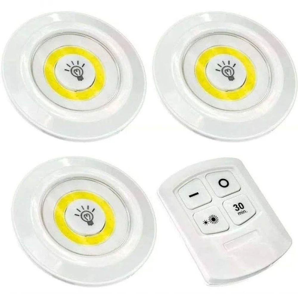 Kit 3 Lâmpadas Luminária Led Controle Sem Fio - 2