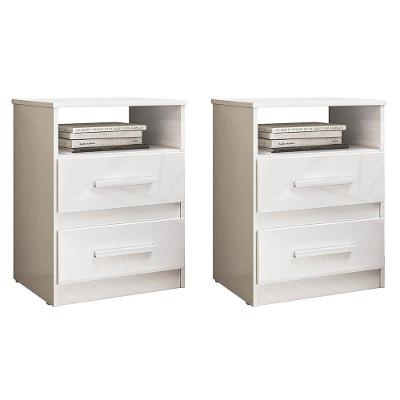 Kit 2 Mesas De Cabeceira Apolo 2 Gavetas Flex Branco - Moval