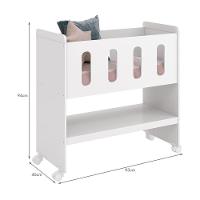 Mini Berço Zain 3 Em 1 Branco Brilho Com Colchão - Reller Móveis - 5