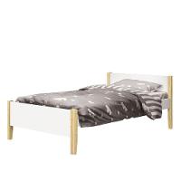 Bicama Solteiro Simba Branco Fosco Com Pés Madeira Natural E Colchões D20 E D33 - Reller Móveis Branco Fosco - 5