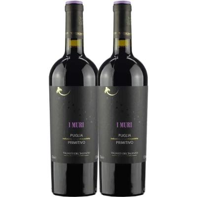 Kit 2 Garrafas Vinho Tinto I Muri Primitivo Puglia 750ml