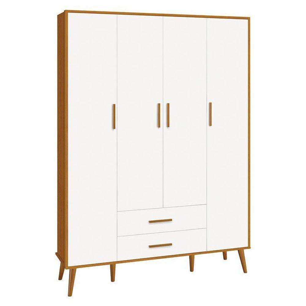 Dormitório Infantil Isis Guarda Roupa 4 Portas, Cômoda 1 Porta E Berço Branco/savana - Reller Móveis - 3