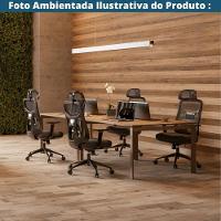 Cadeira Escritório Nr-17 Everest Presidente C- Braços Fratini Encosto Tela Mesh Preta Base Rodízio