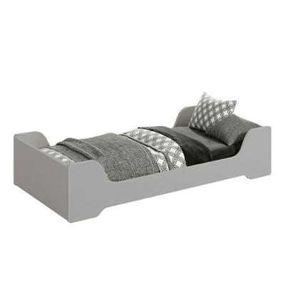 Cama Evolutiva 2 Em 1 Zaki Cinza Fosco Com Colchão D20 - Reller Móveis Cinza Fosco