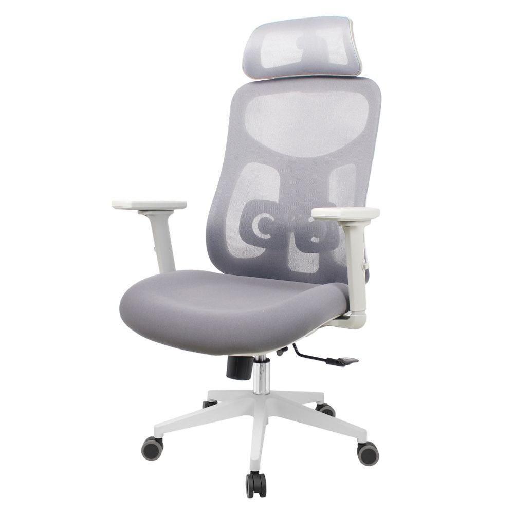 Cadeira Escritório Nr-17 Everest Presidente C- Braços Fratini Encosto Tela Gelo-cinza Base Rodízio - 1
