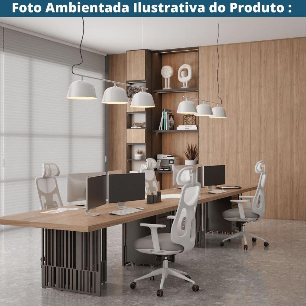 Cadeira Escritório Nr-17 Everest Presidente C- Braços Fratini Encosto Tela Gelo-cinza Base Rodízio - 5