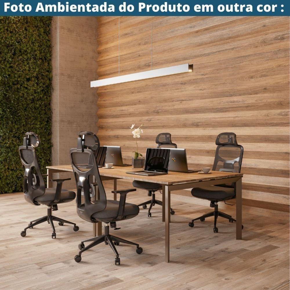 Cadeira Escritório Nr-17 Everest Presidente C- Braços Fratini Encosto Tela Gelo-cinza Base Rodízio - 6