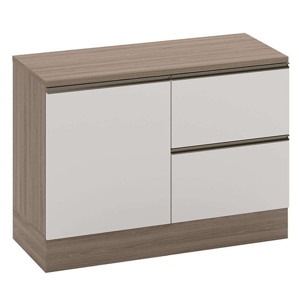 Balcao Com Tampo 120 Com 1 porta 2 gavetas Etti Carvalho Off White Pln - 2