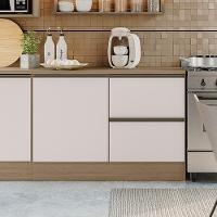 Balcao Com Tampo 120 Com 1 porta 2 gavetas Etti Carvalho Off White Pln - 1