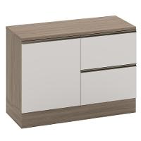 Balcao Com Tampo 120 Com 1 porta 2 gavetas Etti Carvalho Off White Pln - 2