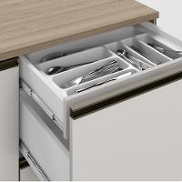 Balcao Com Tampo 120 Com 1 porta 2 gavetas Etti Carvalho Off White Pln - 3