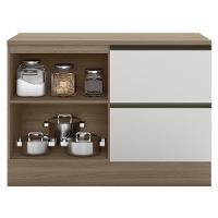 Balcao Com Tampo 120 Com 1 porta 2 gavetas Etti Carvalho Off White Pln - 7