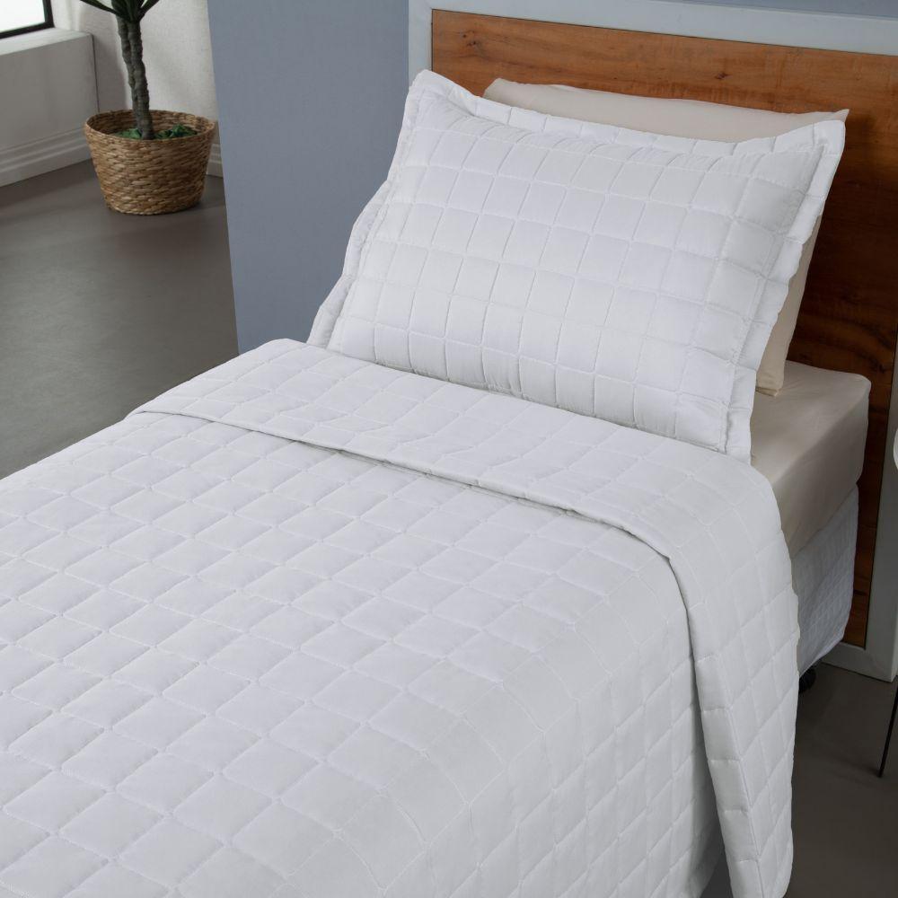 Kit Cobre Leito Matelado Dupla Face Soft 2 Peças Solteiro 100% Poliéster - Branco - 2