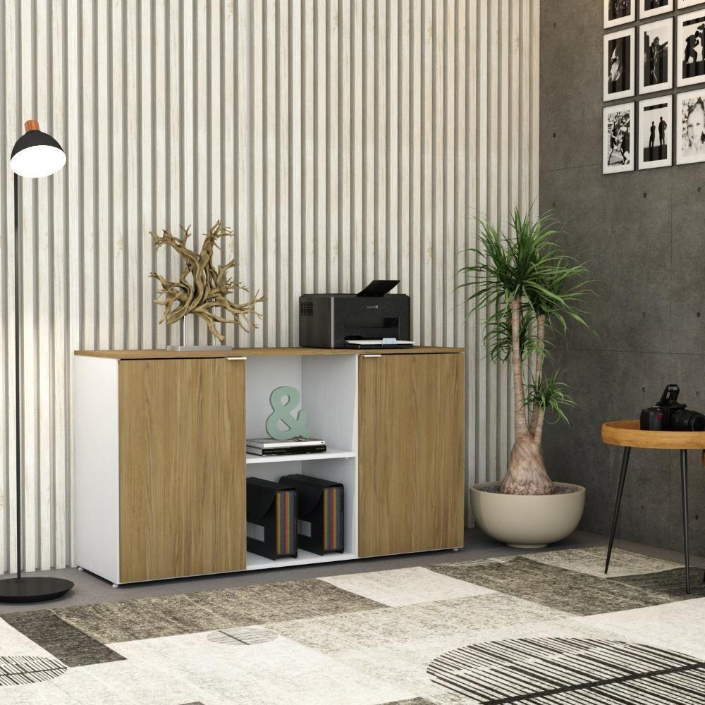 Armário Baixo Com 02 Portas E Nicho 75x135x42cm Wlab135 Com vermont Oak - 2