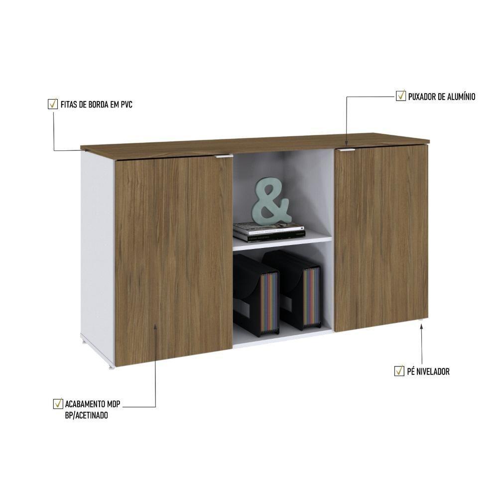 Armário Baixo Com 02 Portas E Nicho 75x135x42cm Wlab135 Com vermont Oak - 3