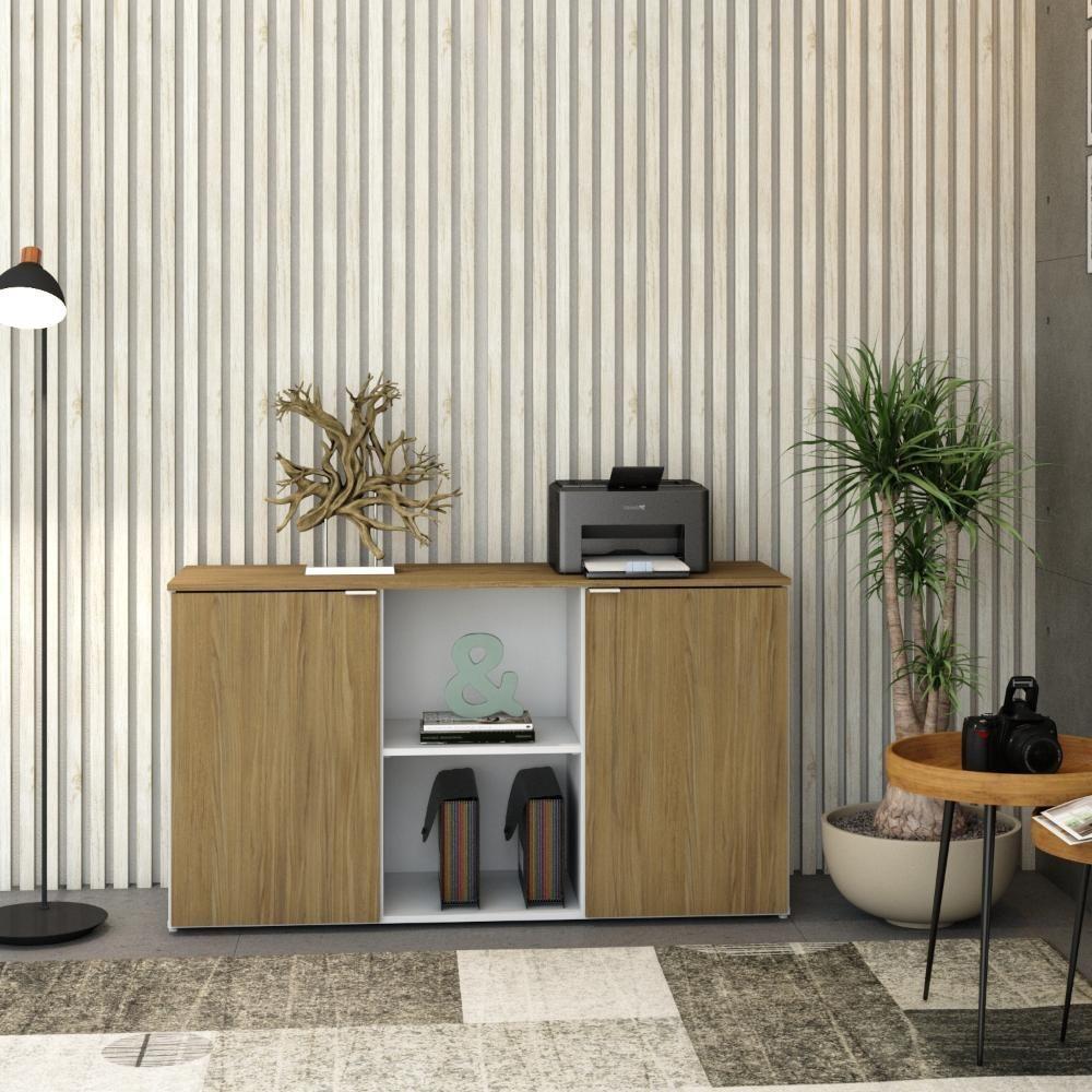 Armário Baixo Com 02 Portas E Nicho 75x135x42cm Wlab135 Com vermont Oak - 4