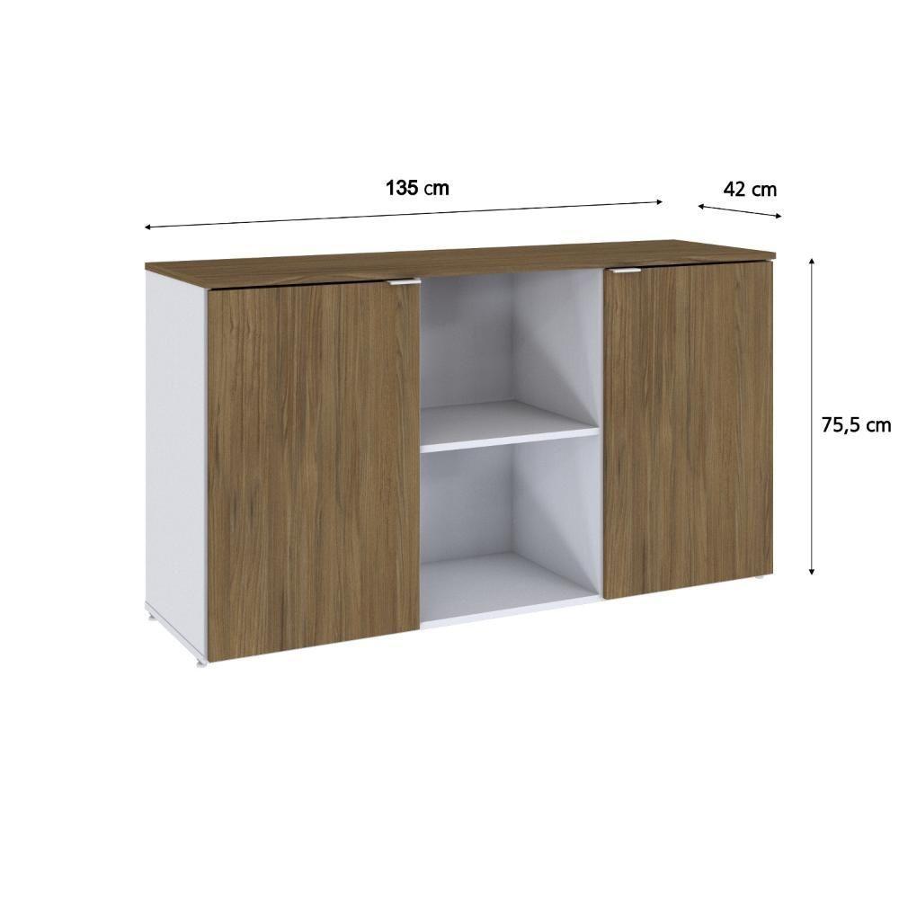 Armário Baixo Com 02 Portas E Nicho 75x135x42cm Wlab135 Com vermont Oak - 6