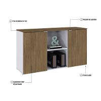 Armário Baixo Com 02 Portas E Nicho 75x135x42cm Wlab135 Com vermont Oak - 3