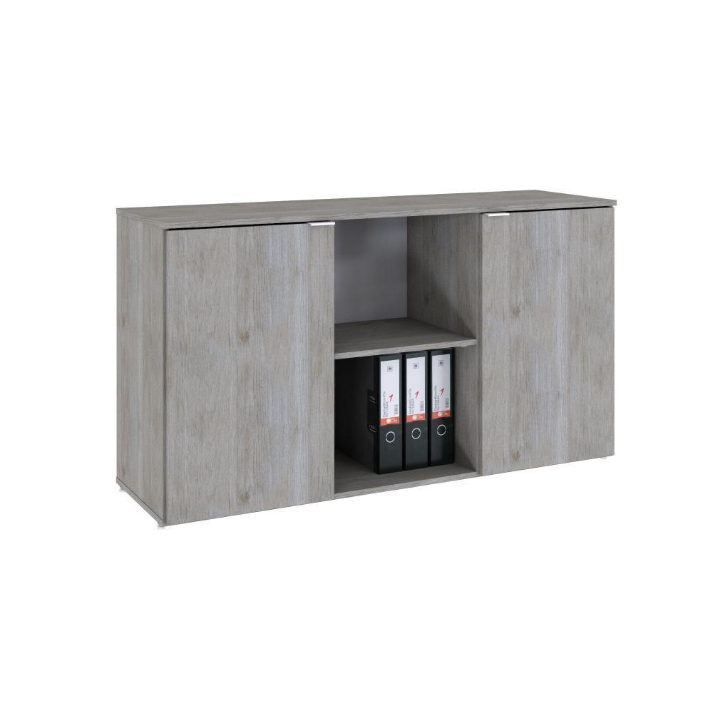 Armário Baixo com 02 Portas e Nicho 75x135x42cm Snow Branco Wlab135 - 1