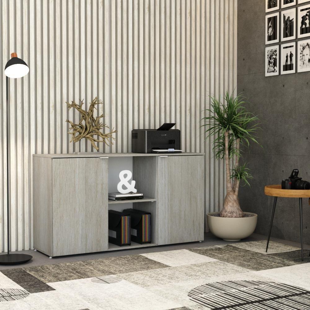 Armário Baixo com 02 Portas e Nicho 75x135x42cm Snow Branco Wlab135 - 3