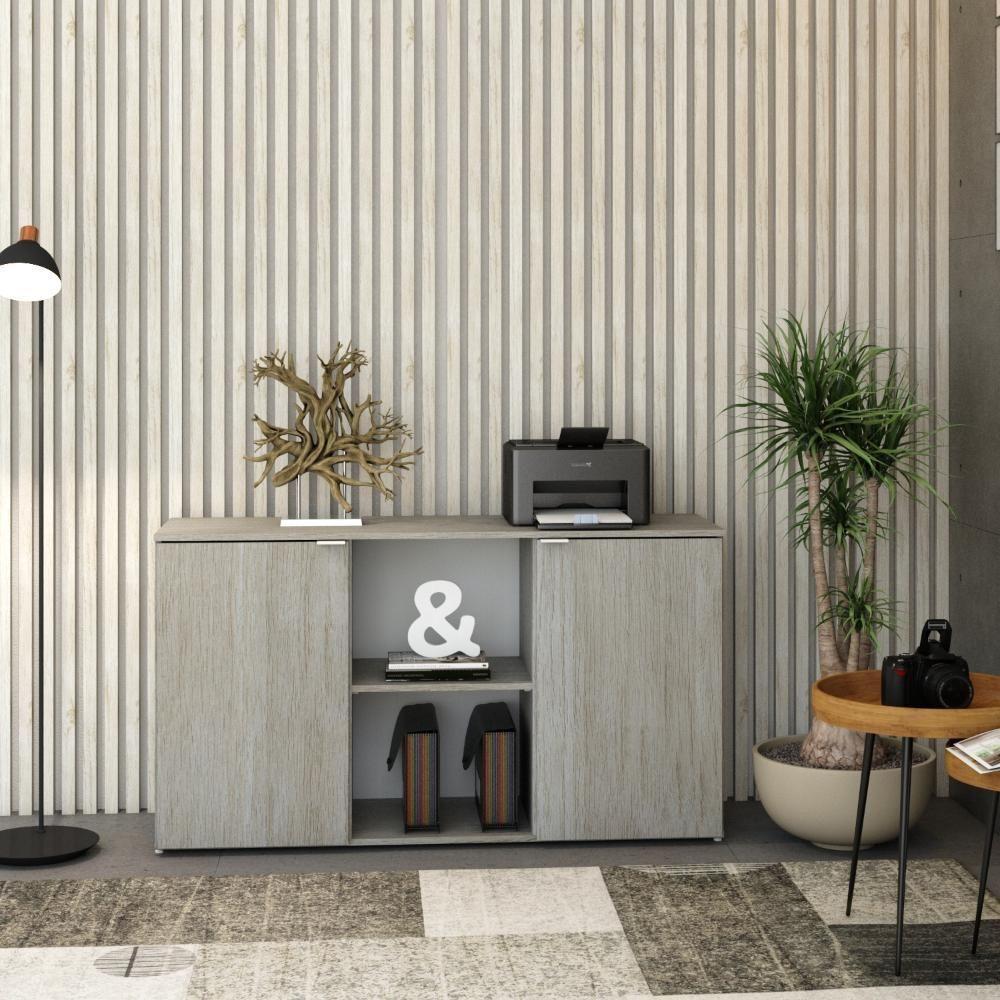 Armário Baixo com 02 Portas e Nicho 75x135x42cm Snow Branco Wlab135 - 5