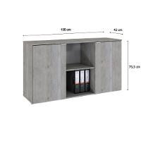 Armário Baixo com 02 Portas e Nicho 75x135x42cm Snow Branco Wlab135 - 2