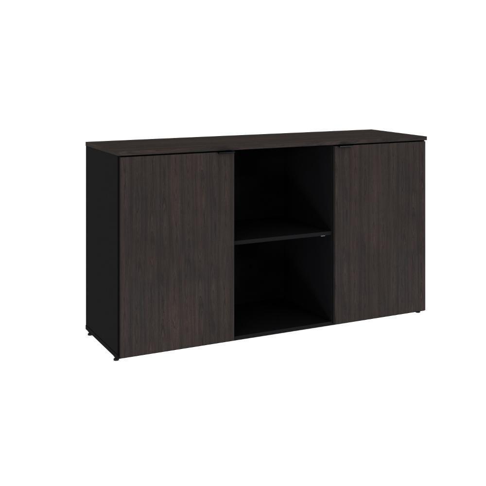 Armário Baixo Com 02 Portas E Nicho 75x135x42cm Wlab135 Preto Tx Com Terracota - 1