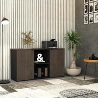 Armário Baixo Com 02 Portas E Nicho 75x135x42cm Wlab135 Preto Tx Com Terracota - 2