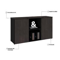 Armário Baixo Com 02 Portas E Nicho 75x135x42cm Wlab135 Preto Tx Com Terracota - 3