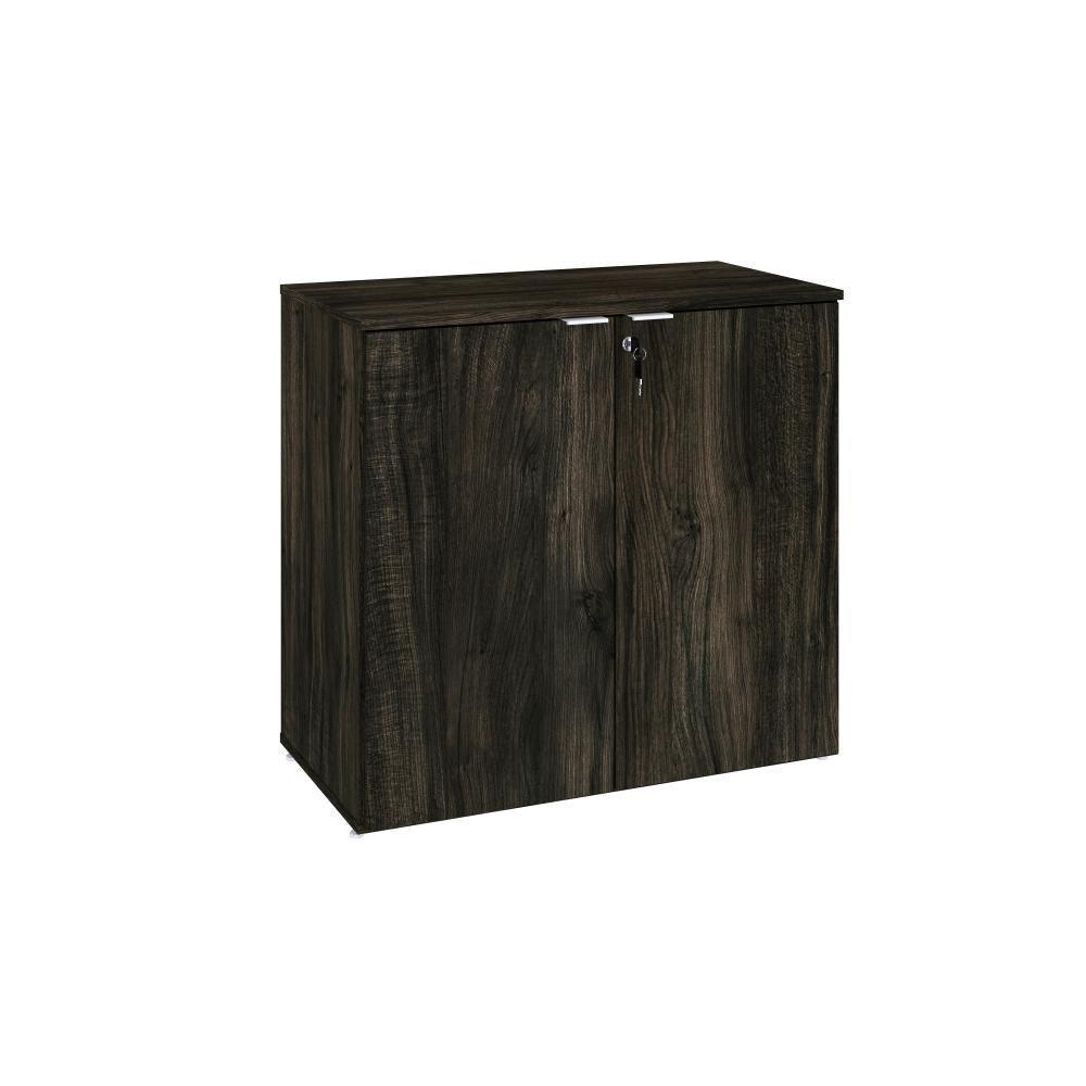 Armário Baixo Com 02 Portas 75x80x42cm Wlab80 Carvalho Dark Branco - 1