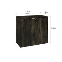 Armário Baixo Com 02 Portas 75x80x42cm Wlab80 Carvalho Dark Branco - 2