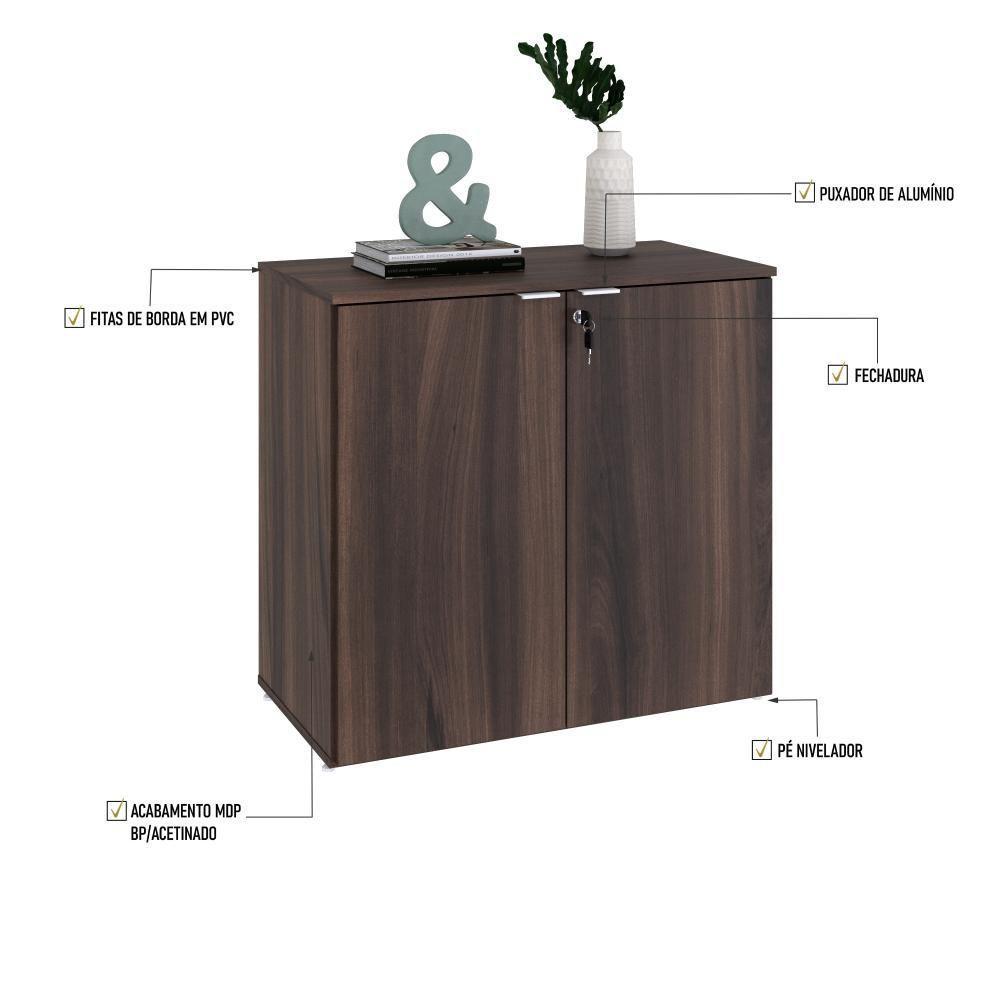 Armário Baixo Com 02 Portas 75x80x42cm Wlab80 Nogal Branco - 2