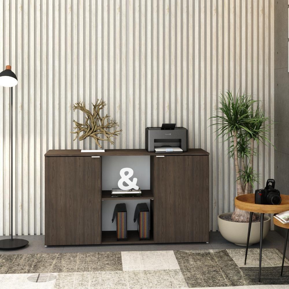 Armário Baixo Com 02 Portas E Nicho 75x135x42cm Wlab135 Terracota Branco - 4