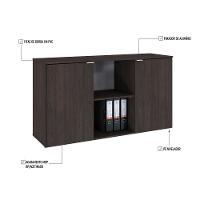 Armário Baixo Com 02 Portas E Nicho 75x135x42cm Wlab135 Terracota Branco - 3