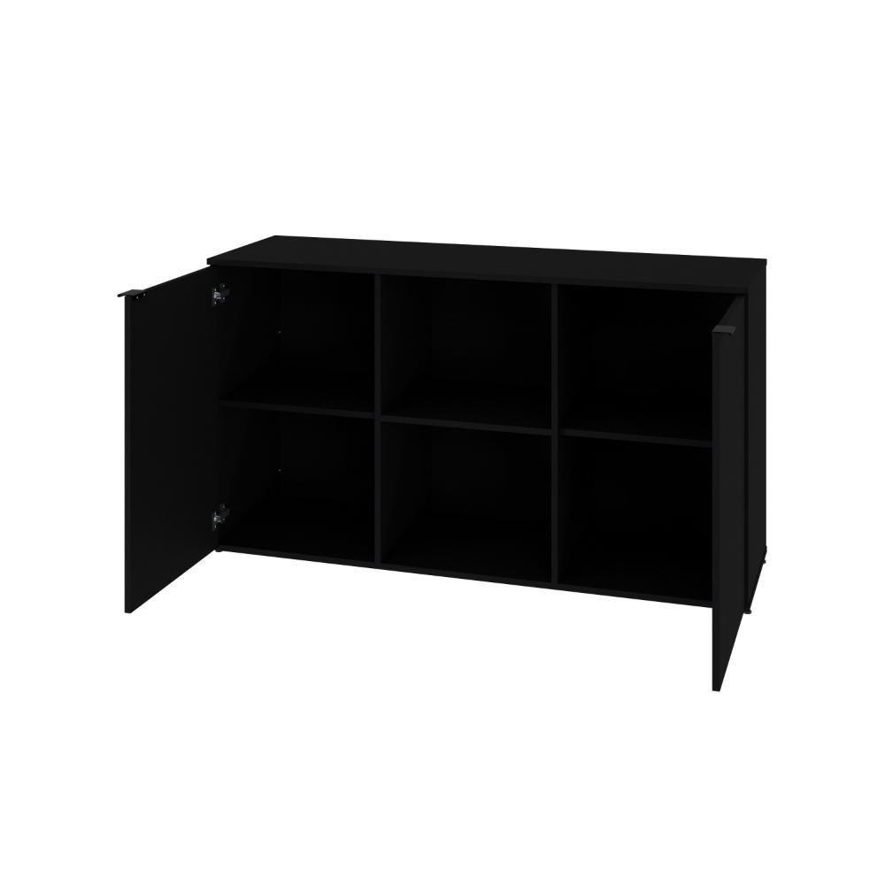 Armário Baixo Com 02 Portas E Nicho 75x135x42cm Wlab135 Preto ônix - 5