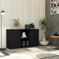 Armário Baixo Com 02 Portas E Nicho 75x135x42cm Wlab135 Preto ônix - 2