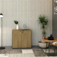 Armário Baixo Com 02 Portas 75x80x42cm Wlab80 Preto Tx Com vermont Oak