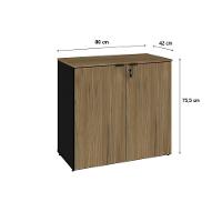 Armário Baixo Com 02 Portas 75x80x42cm Wlab80 Preto Tx Com vermont Oak - 6