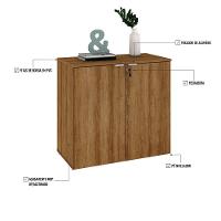 Armário Baixo Com 02 Portas 75x80x42cm Wlab80 Lâmina Mel Branco - 3