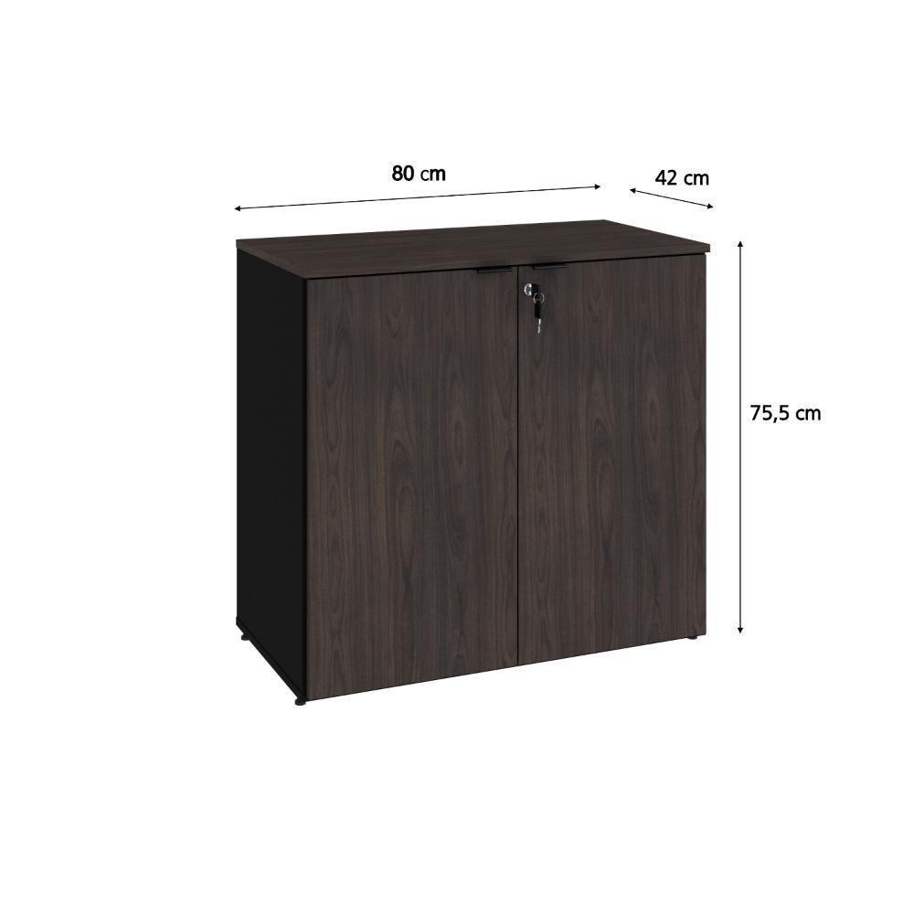 Armário Baixo Com 02 Portas 75x80x42cm Wlab80 Preto Tx Com terracota - 6