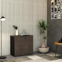 Armário Baixo Com 02 Portas 75x80x42cm Wlab80 Preto Tx Com terracota - 2