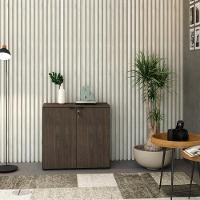 Armário Baixo Com 02 Portas 75x80x42cm Wlab80 Preto Tx Com terracota