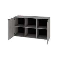 Armário Baixo Com 02 Portas E Nicho 75x135x42cm Wlab135 Preto Snow - 2