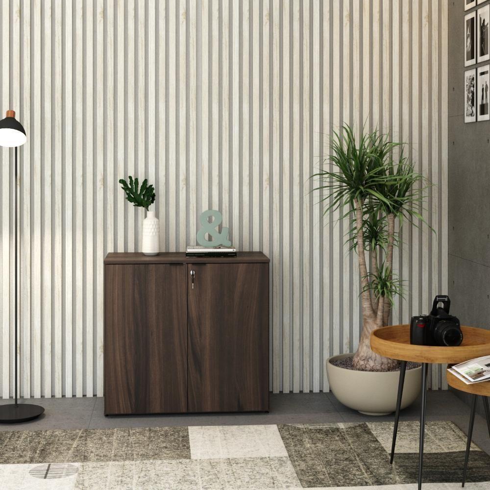 Armário Baixo Com 02 Portas 75x80x42cm Wlab80 Nogal Preto - 3