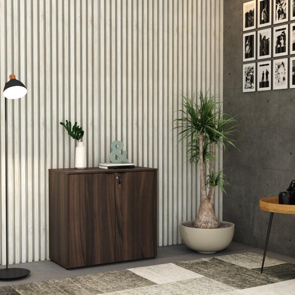 Armário Baixo Com 02 Portas 75x80x42cm Wlab80 Nogal Preto - 4